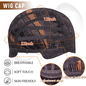 Beautier shoulder-length wig cap features breathable mesh and secure fit.