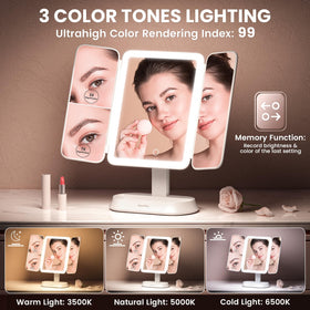 Beautifive mirror with 360-degree rotation for versatile viewing angles.