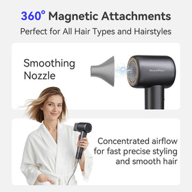BeautiFlow diffuser attachment promotes even diffusion for curls or straight styles