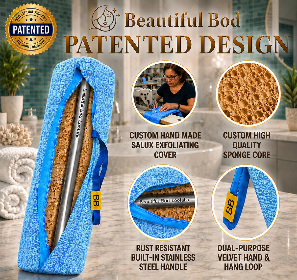 Beautiful Bod Destiny Loofah full-body exfoliation for radiant skin.