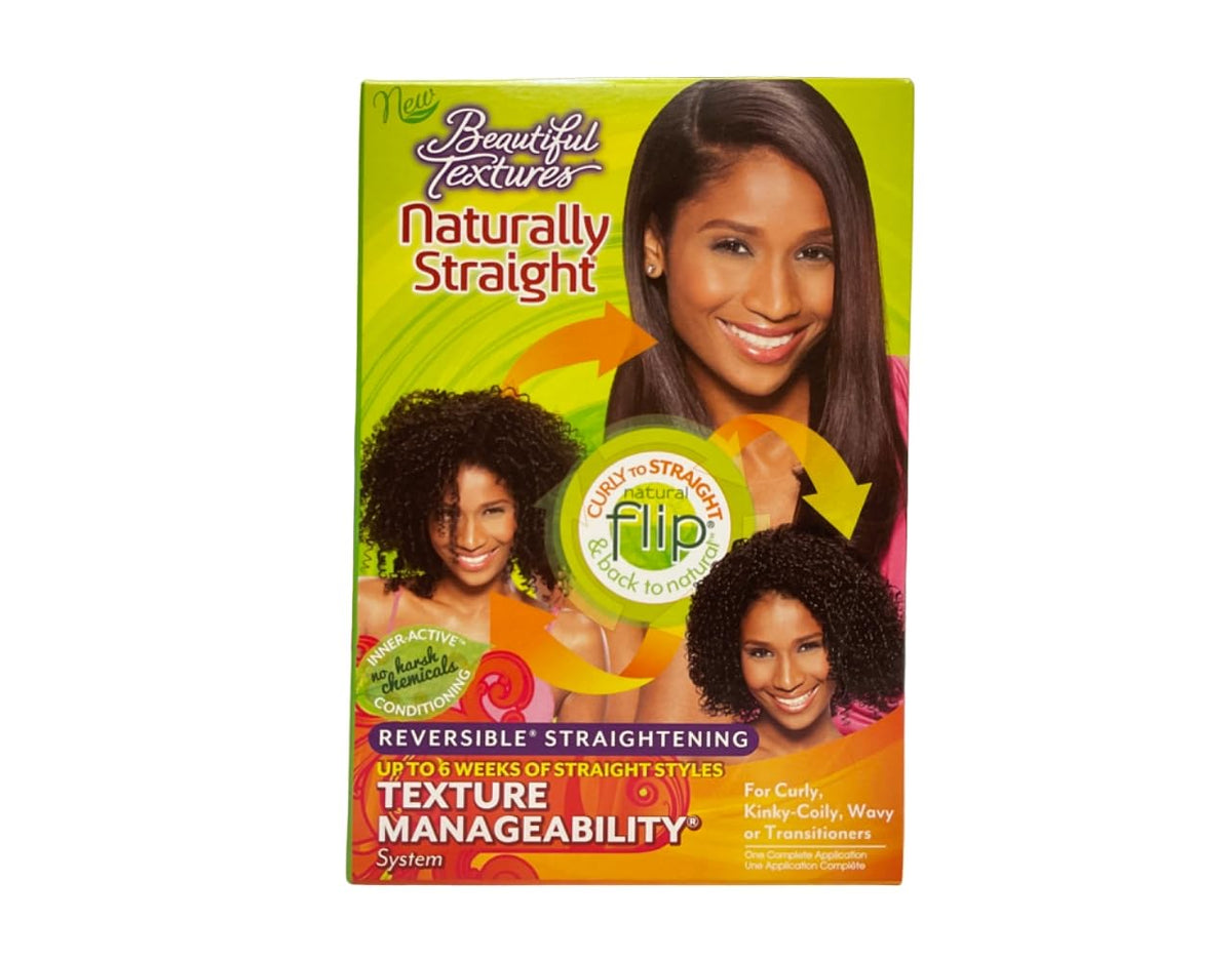 Beautiful Textures Naturally Straight Texturizer Kit bottle for smooth, even straightening.