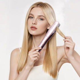 Argan oil coated ceramic plates enhance shine and reduce heat impact