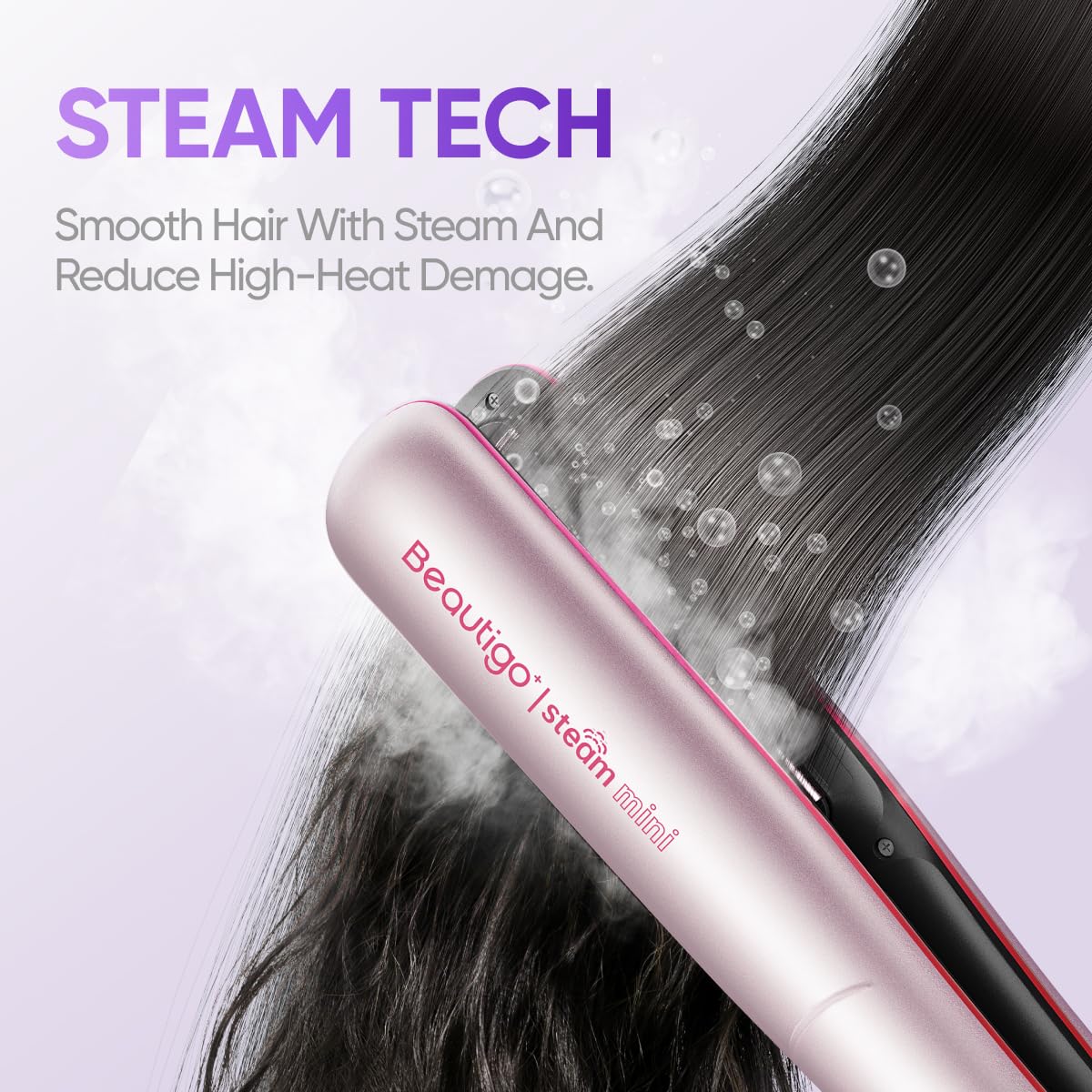 One-pass straightening with smooth glide across hair length