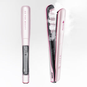 Beautigo steam release action shown during styling for hydrated results