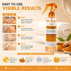 Beautivana KOEC Retinol nourishing skin spray demonstrates smoothing glow.