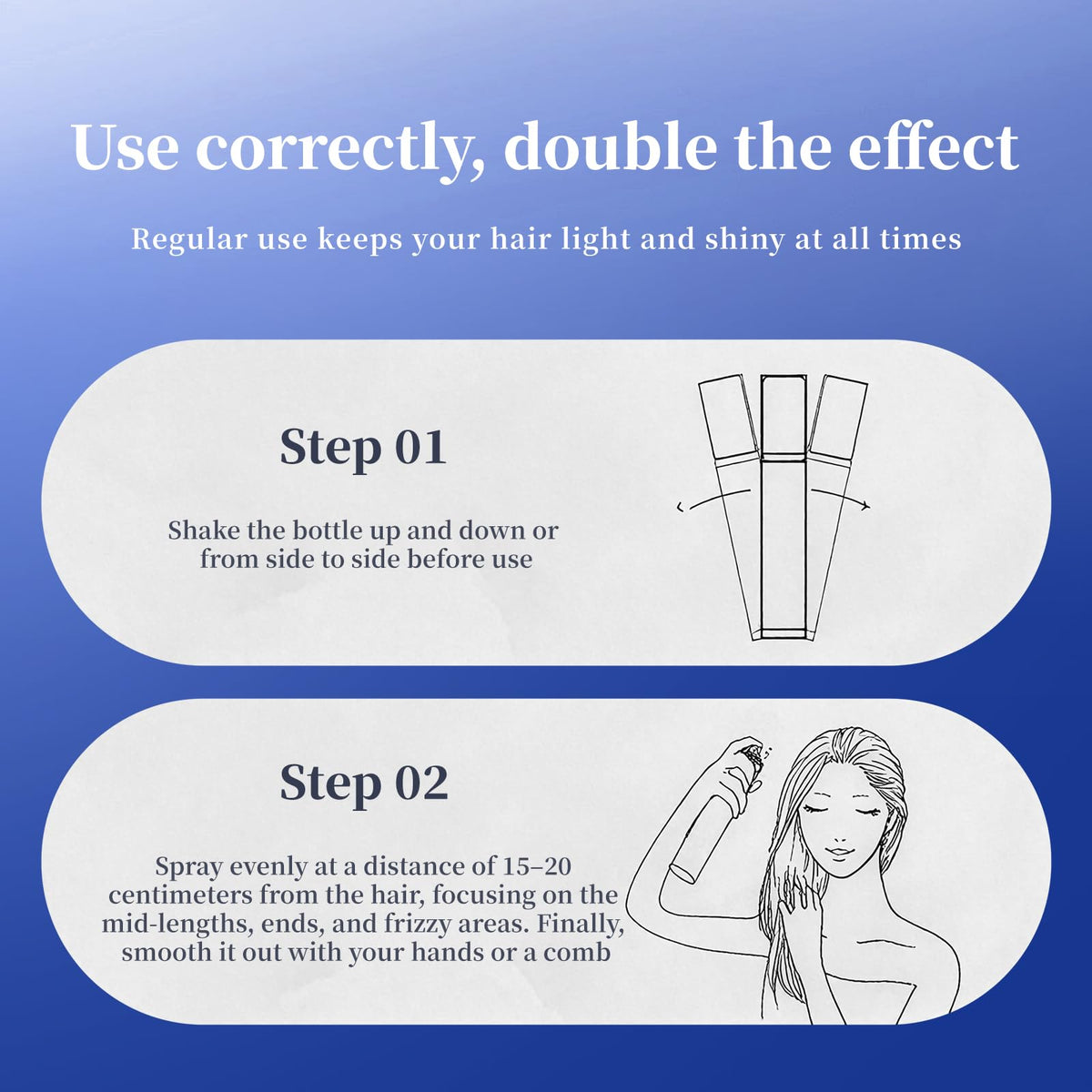 BEAUTNICE oil spray used as a heat protection layer before styling tools.