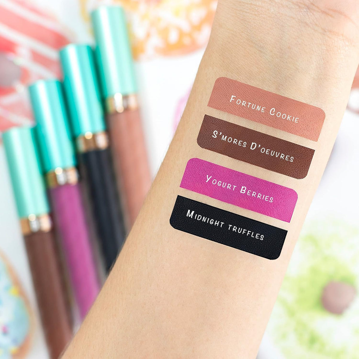 Beauty Bakerie Lip Whip waterproof finish resists smudging and transfer.