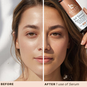 USA-made Beauty by Earth Face Tanner Serum packaging and branding.
