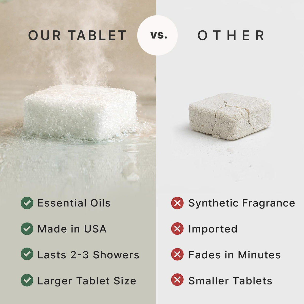 Beauty by Earth large shower steamer dissolving slowly for lasting fragrance.