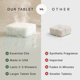 Beauty by Earth large shower steamer dissolving slowly for lasting fragrance.