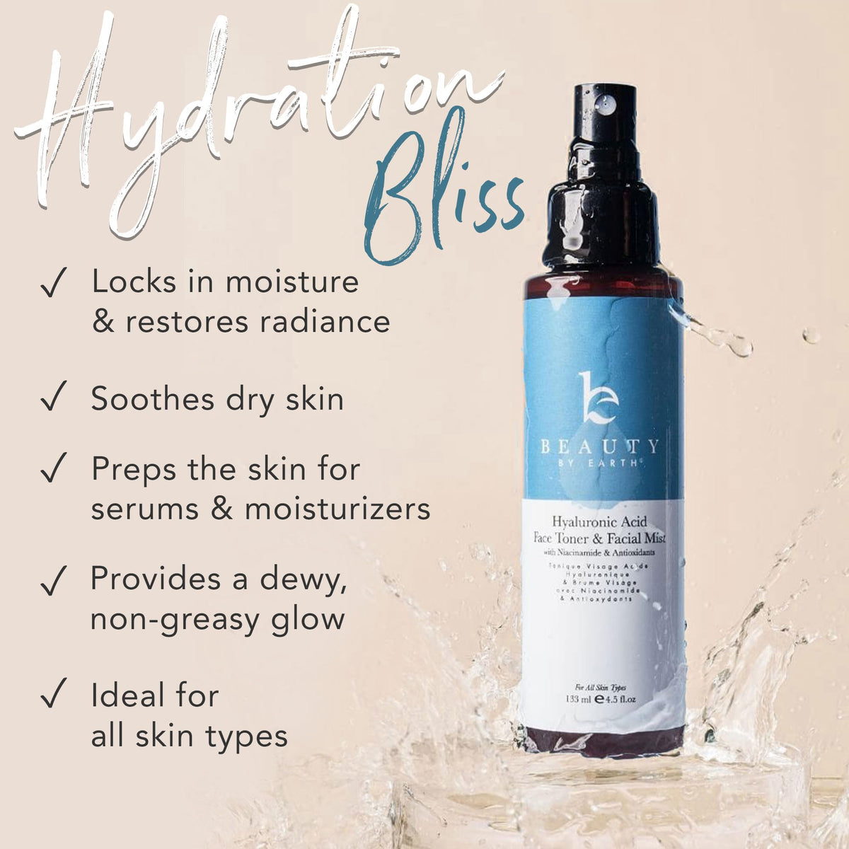 Beauty by Earth Organic ingredients label highlights clean formula
