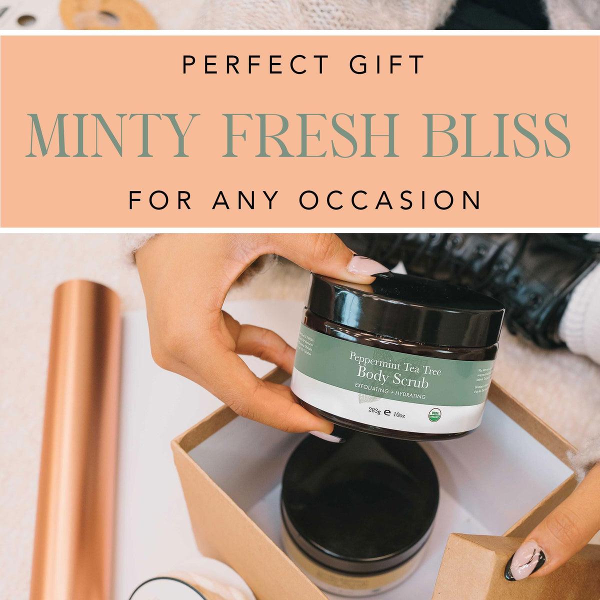 Beauty by Earth Peppermint Tea Tree Sugar Scrub aroma hints at a spa-like routine.