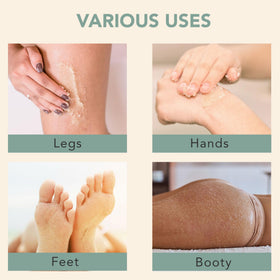Beauty by Earth Peppermint Tea Tree Sugar Scrub on skin during a gentle scrub session.
