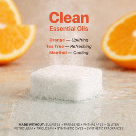 Beauty by Earth citrus zest closeup highlighting essential oils.