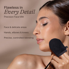 Beauty by Earth tanning gloves for mess-free hands during application.