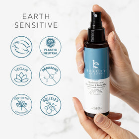 Beauty by Earth Toner application on skin during routine