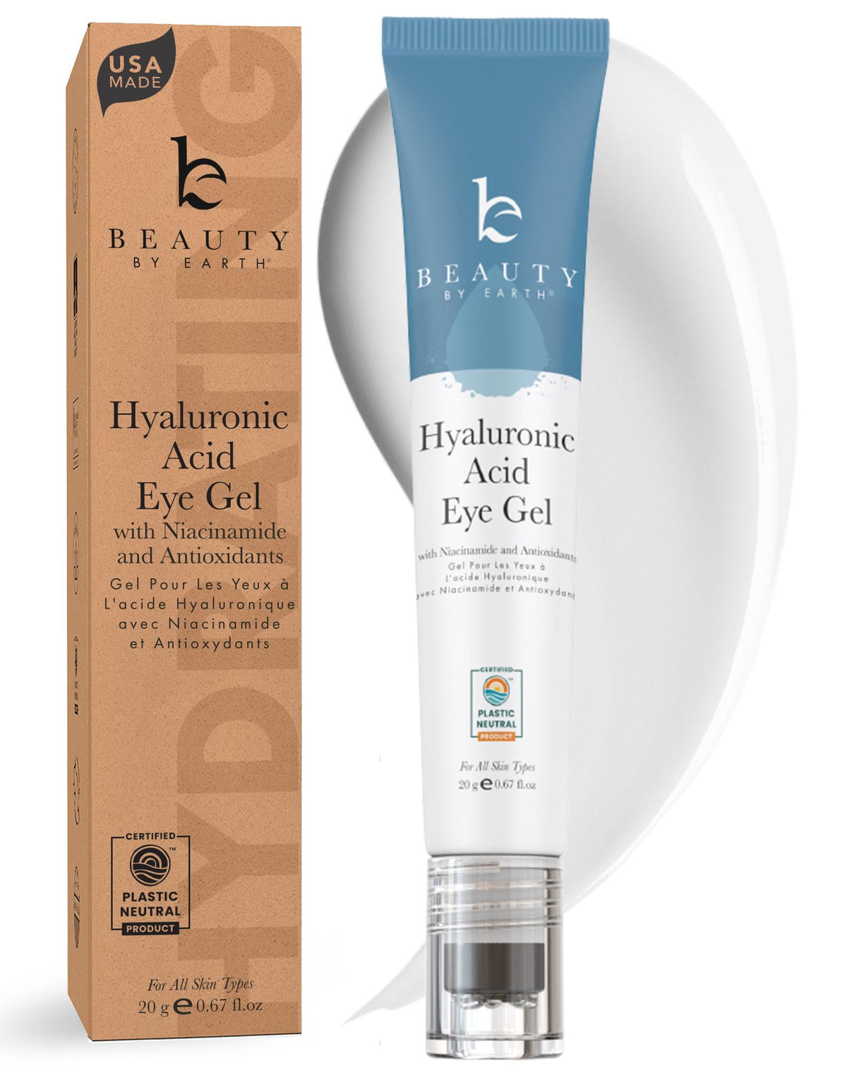 Beauty by Earth under-eye cream with cooling roll-on for refreshed eyes and reduced puffiness.