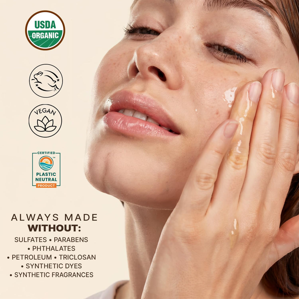 Beauty by Earth oil with argan, jojoba, moringa nourishes dry skin.