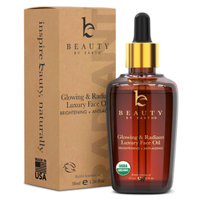Beauty by Earth USDA Organic Face Oil bottle for deep hydration.