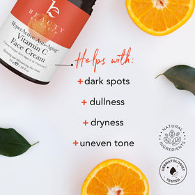 Beauty by Earth Vitamin C Face Cream swirl on skin shows lightweight finish
