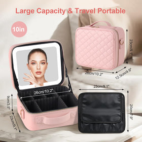 BEAUTY CASE interior with adjustable dividers for customized storage.