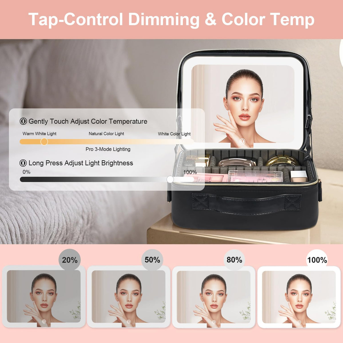 BEAUTY CASE adjustable dividers customize compartments for tailored storage.