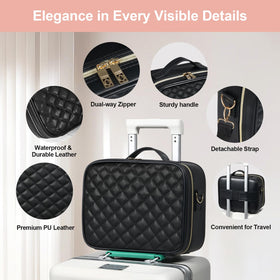 BEAUTY CASE durable water-resistant materials endure daily travel and frequent use.
