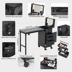 Beauty Case lockable train case provides secure travel for tools.
