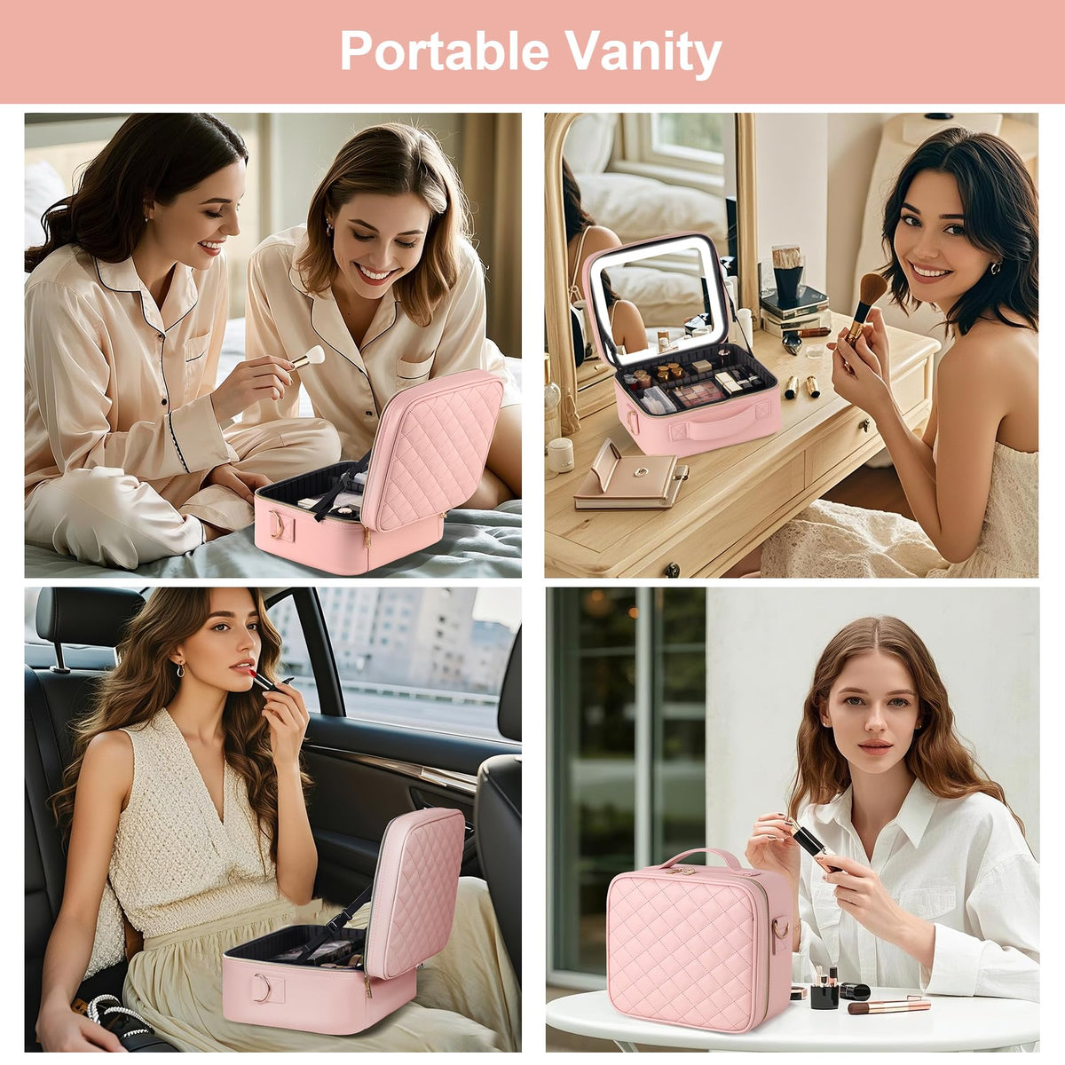 BEAUTY CASE luggage strap and handle for secure travel.