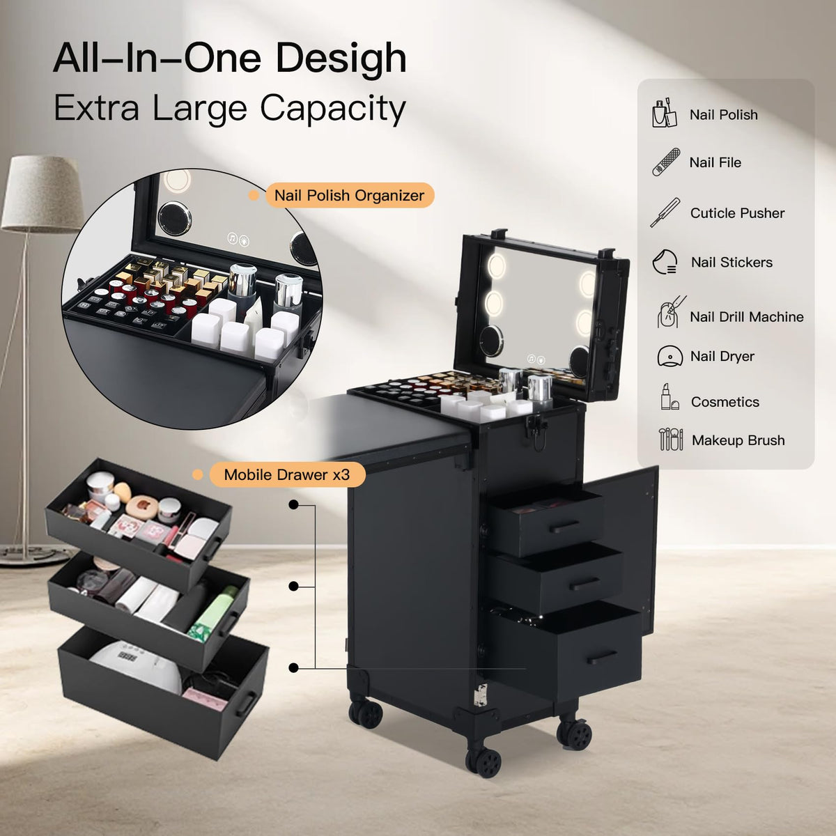Beauty Case mobile nail tech station ideal for on-the-go sessions.