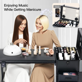 Beauty Case nail polish organizer drawers keep tools organized and accessible.