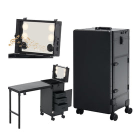 Beauty Case portable nail desk with foldable table for quick mobile setup.