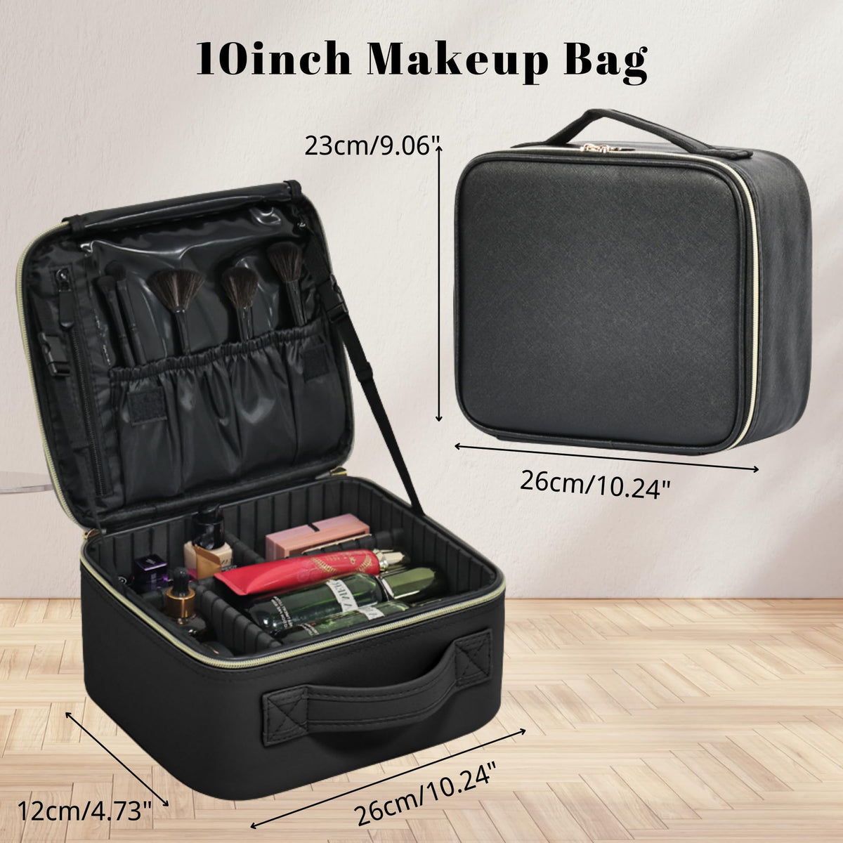 Beauty Case smooth zippers and travel-friendly design for effortless packing and access.