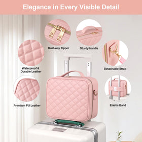 BEAUTY CASE travel bag shown for easy packing and portability.