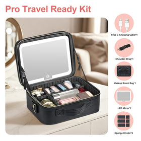 BEAUTY CASE 12-inch size balances capacity and portability for travel.