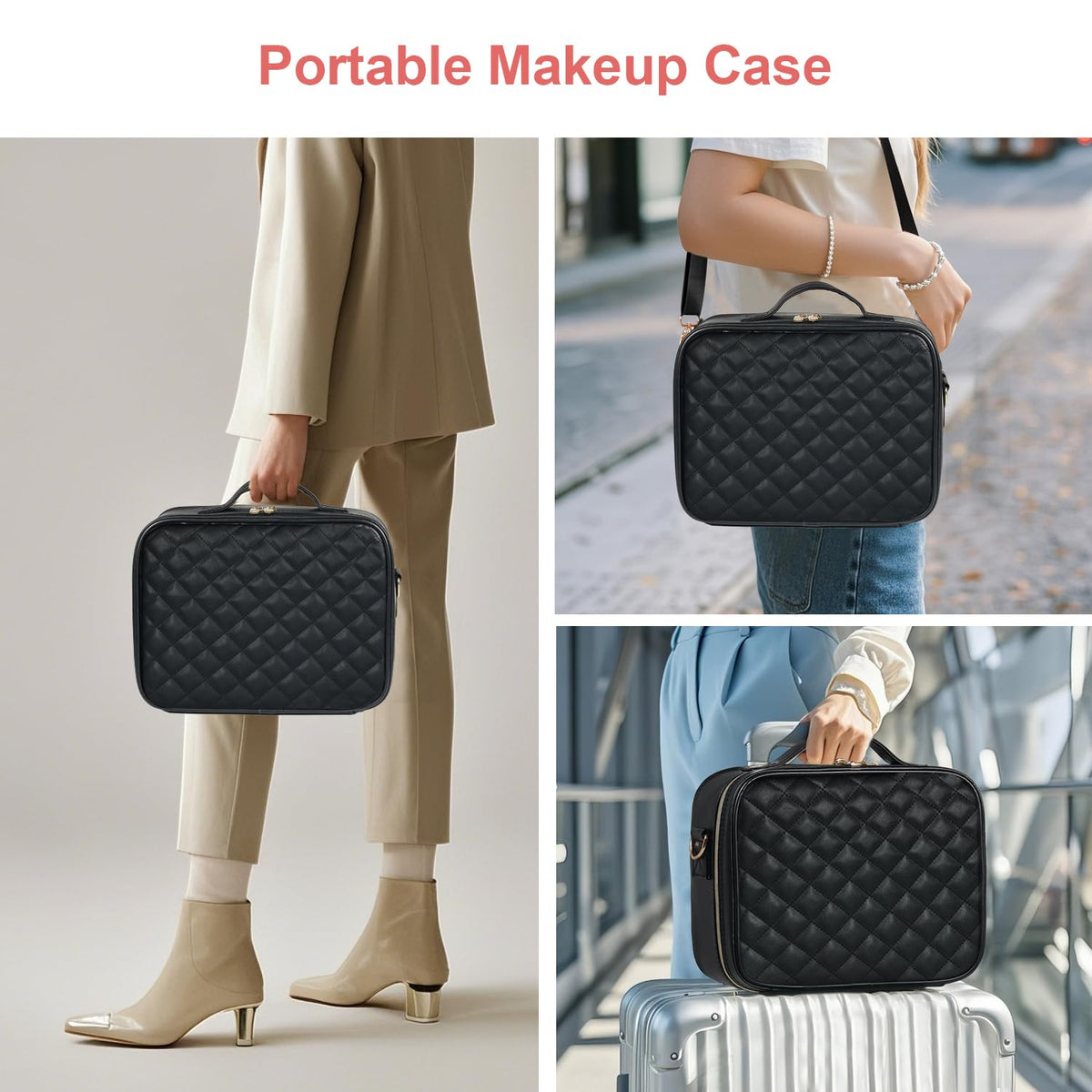 BEAUTY CASE USB charging cable and 2000mAh battery provide long-lasting illumination.