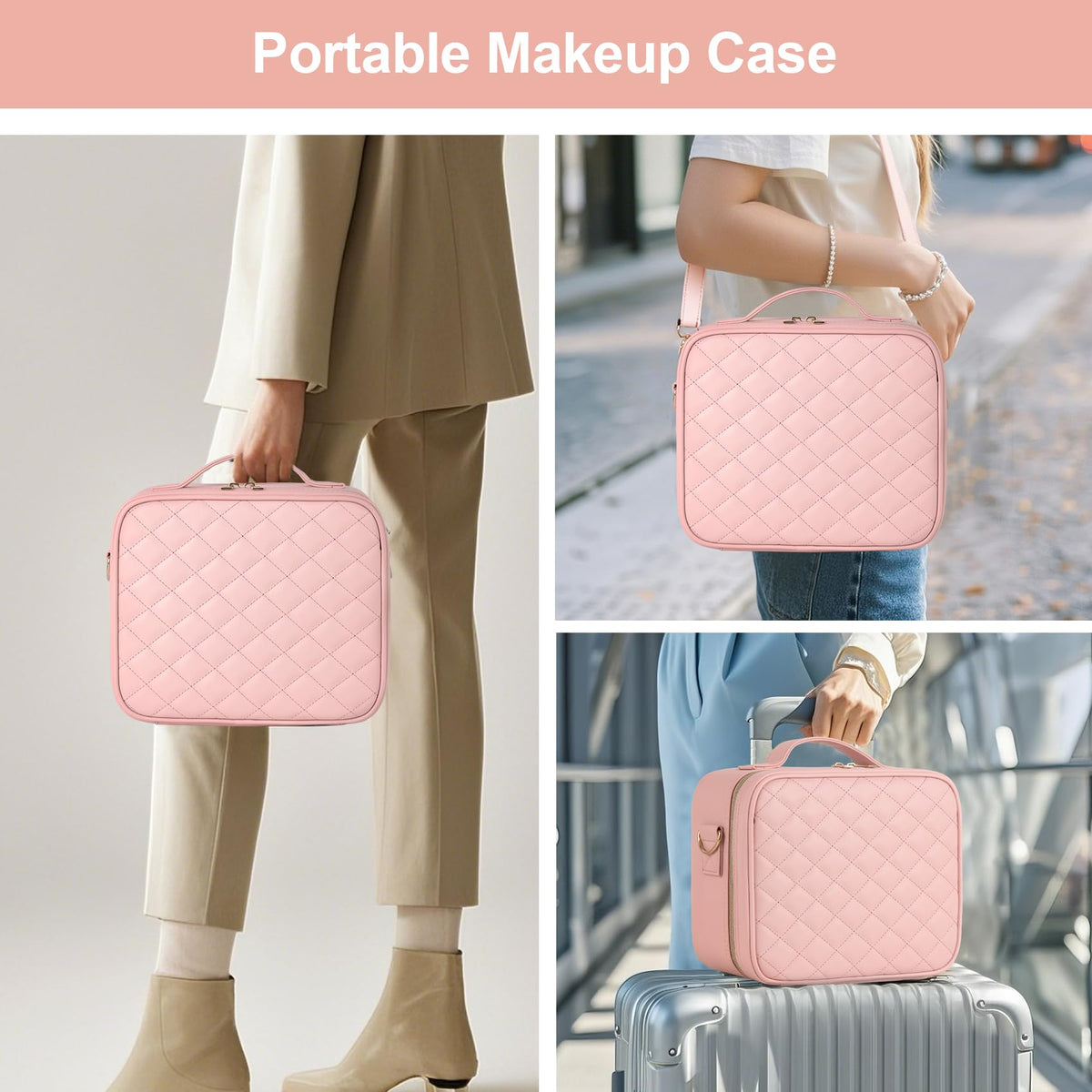 BEAUTY CASE durable water-resistant fabric protecting contents during travel.