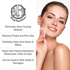 Beauty Facial Extreme pads on a clean face after use for refreshed skin.