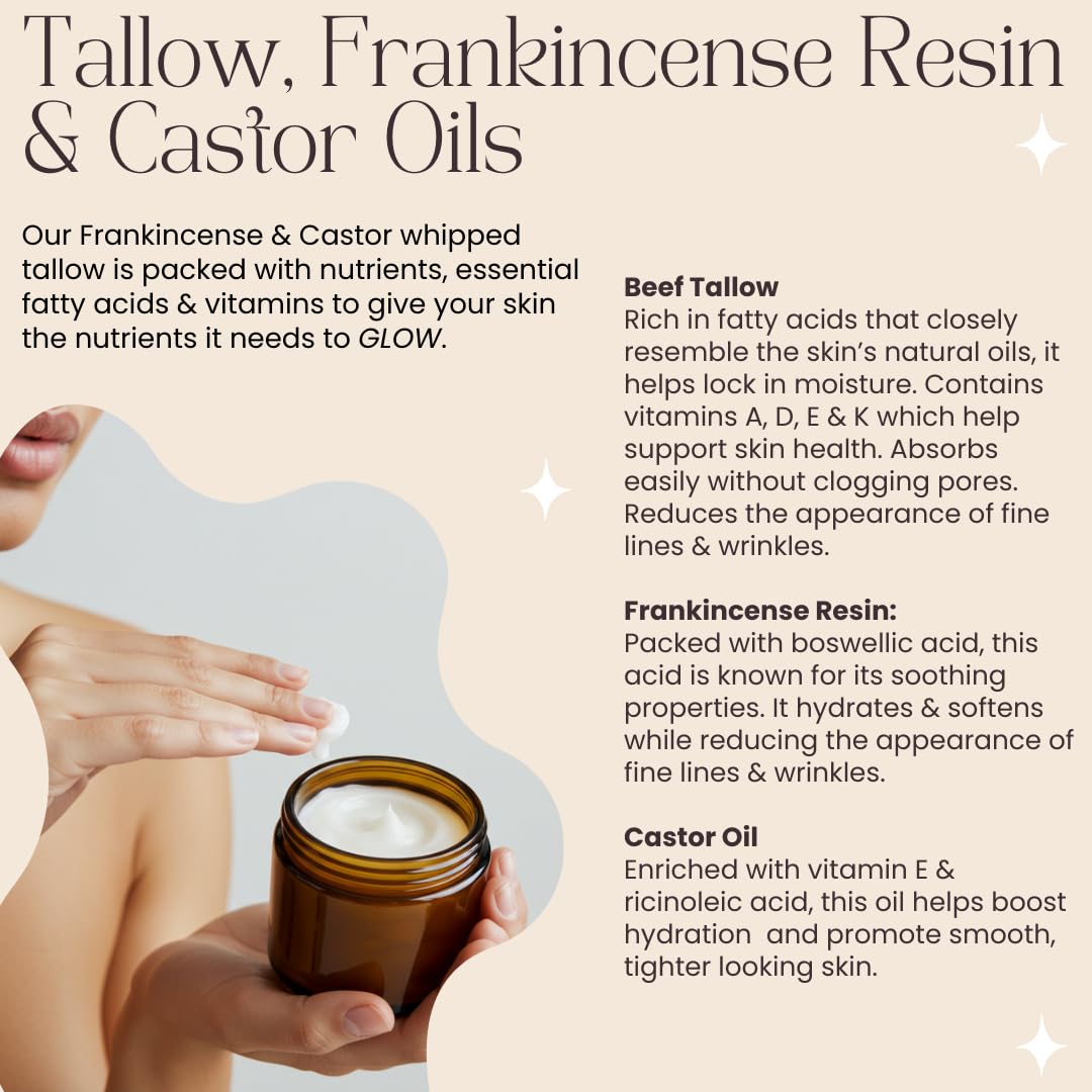 Beauty Glow organic grass-fed tallow label showcases clean ingredients.
