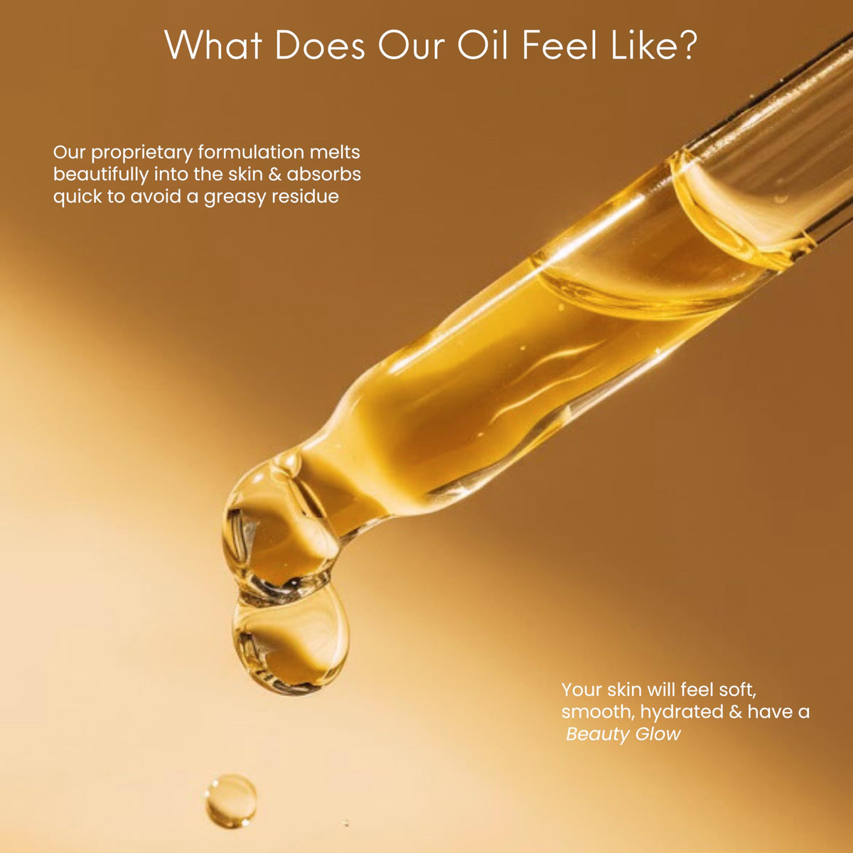 Beauty Glow turmeric vitamin C face oil application being massaged into skin for brightening.