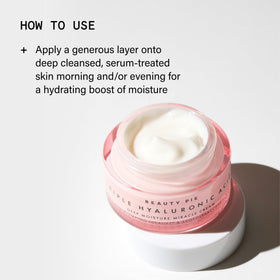 Beauty Pie nighttime skincare setup conveys deep hydration overnight.