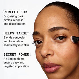 Beauty Pie Pro Angled Concealer Brush with dense, soft bristles for controlled, smooth blending.