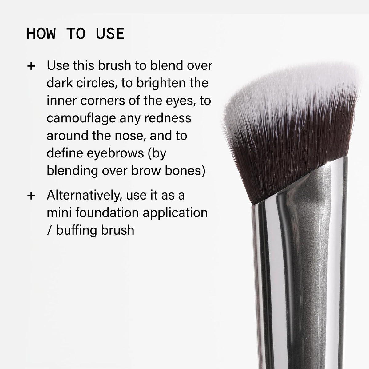 Beauty Pie Pro Angled Concealer Brush blends around the nose to diffuse redness.