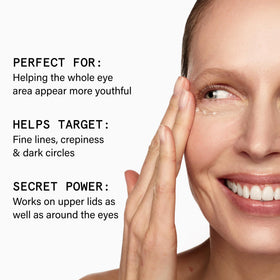 Beauty Pie Triple Hyaluronic Acid Eye Serum texture close-up reveals silky, fast-absorbing formula