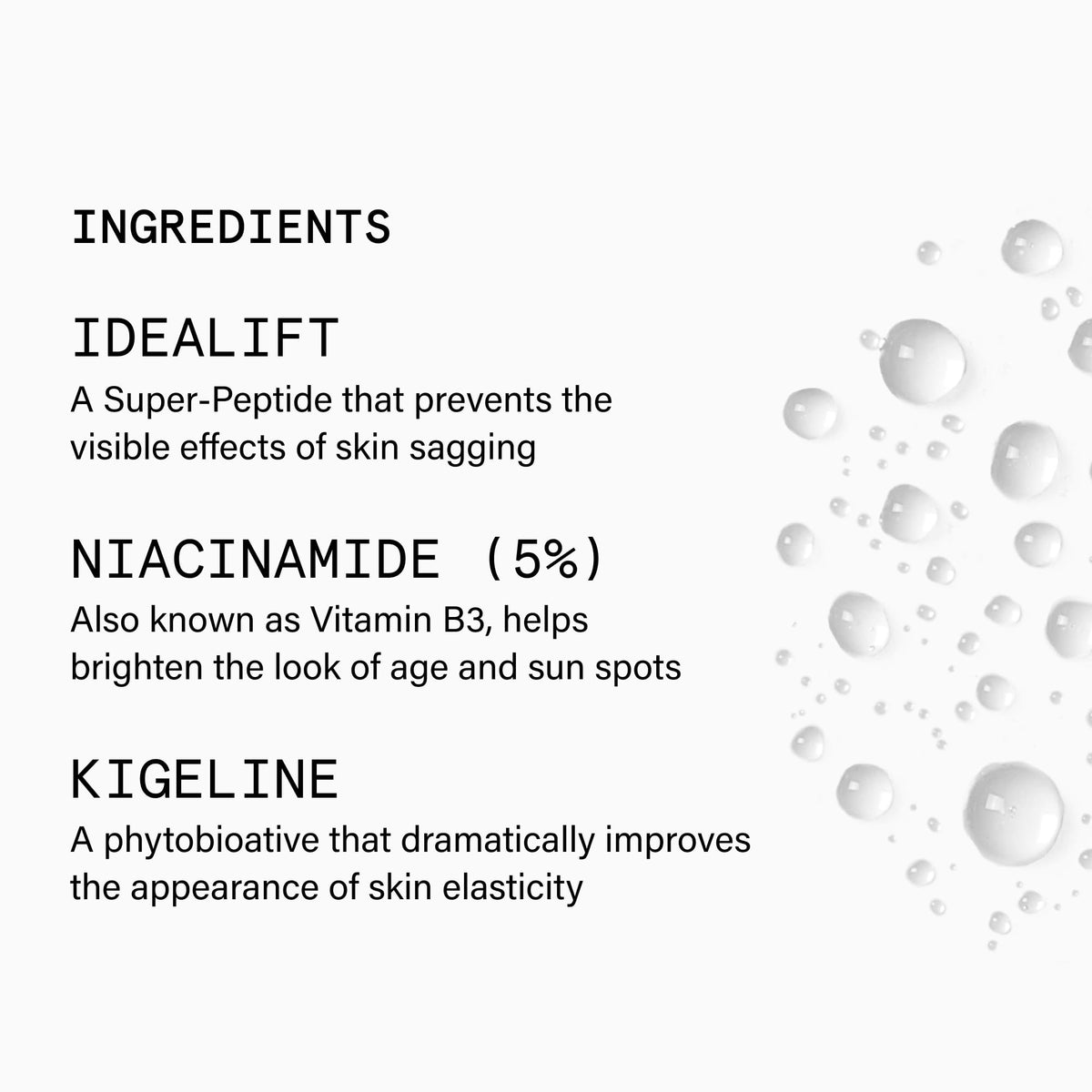 Beauty Pie Youth Neck-Chest Serum Spray close-up of ingredients for clarity