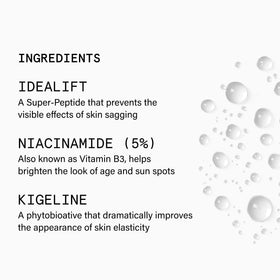Beauty Pie Youth Neck-Chest Serum Spray close-up of ingredients for clarity