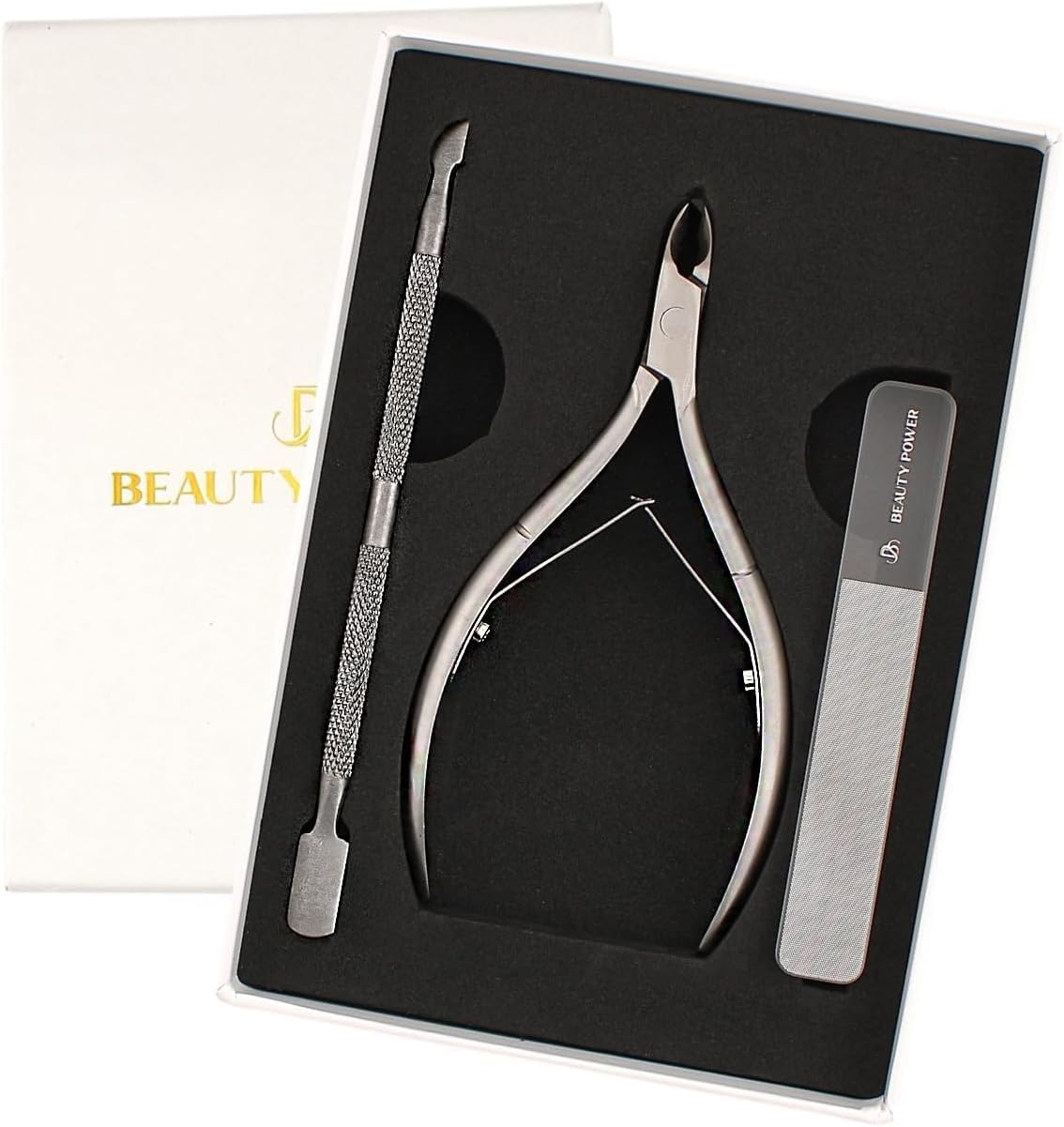 Beauty Power cuticle trimmer nipper close-up for precise, painless trimming.