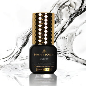 Beauty Power Expert adhesive bottle close-up for fast, precise lash placement.