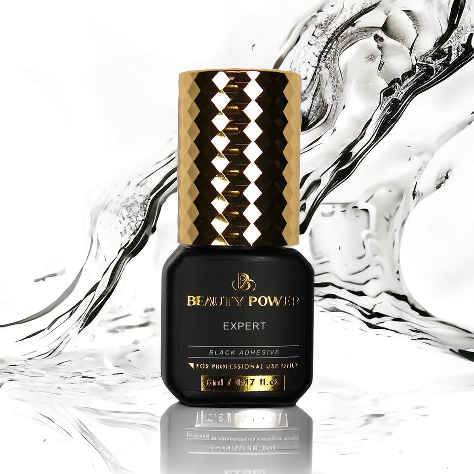 Beauty Power Expert adhesive bottle close-up for fast, precise lash placement.