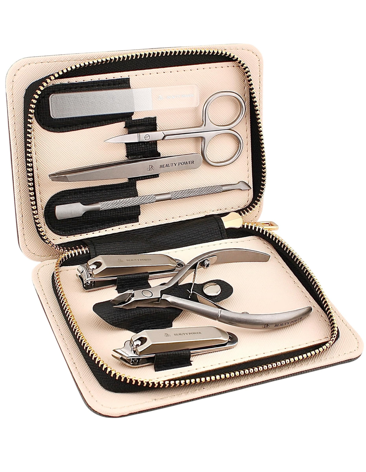 Beauty Power manicure pedicure set 7-in-1 stainless steel tools for precise grooming at home